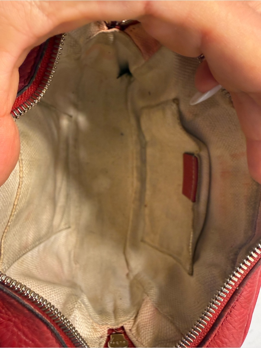 Gucci Red Pebbled Leather Crossbody with Tassel - Picture 10 of 12